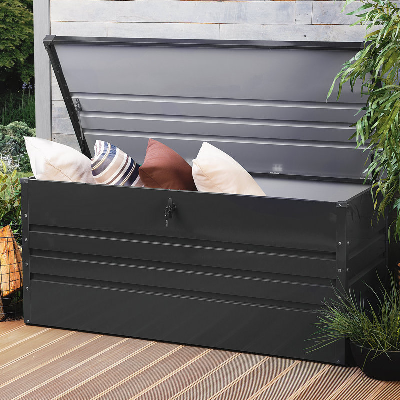 WFX Utility Amante 132cm W 400L Water Resistant Metal Lockable Deck Box, Grey