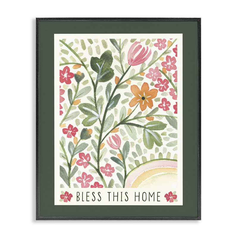 Art floral giclée par Blessing, Giclée encadrée noir minuit, H 14 po x l 11 po