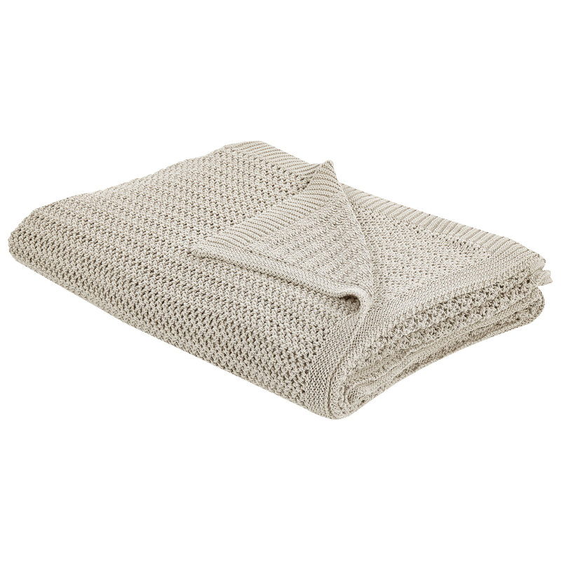 ILEN Cotton No Pattern Bedspread, Light Beige