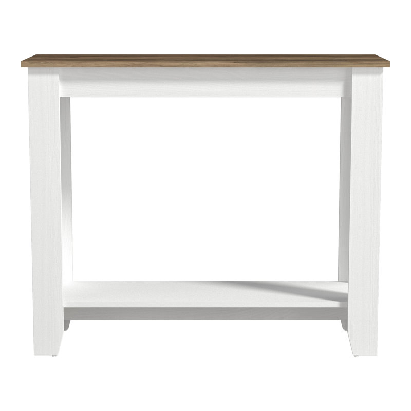 Ensemble de table de salon 2 pièces Weddel Basilico, Perle chêne blanc, Chêne noueux, 2 Pieces: Console Table, End Table