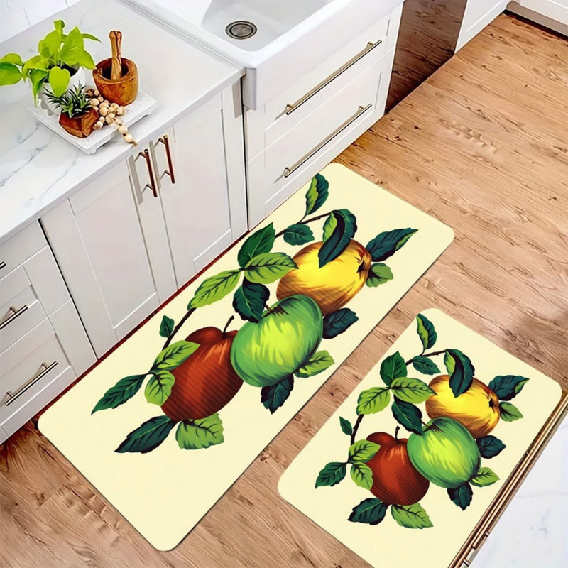 Multicolore beige, ensemble de 2 tapis de cuisine Watercolor