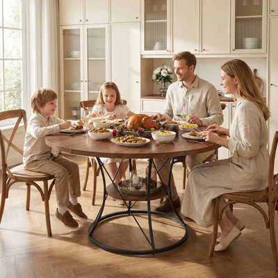 Round Extendable Dining Table
