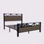 Structure de lit double, brun