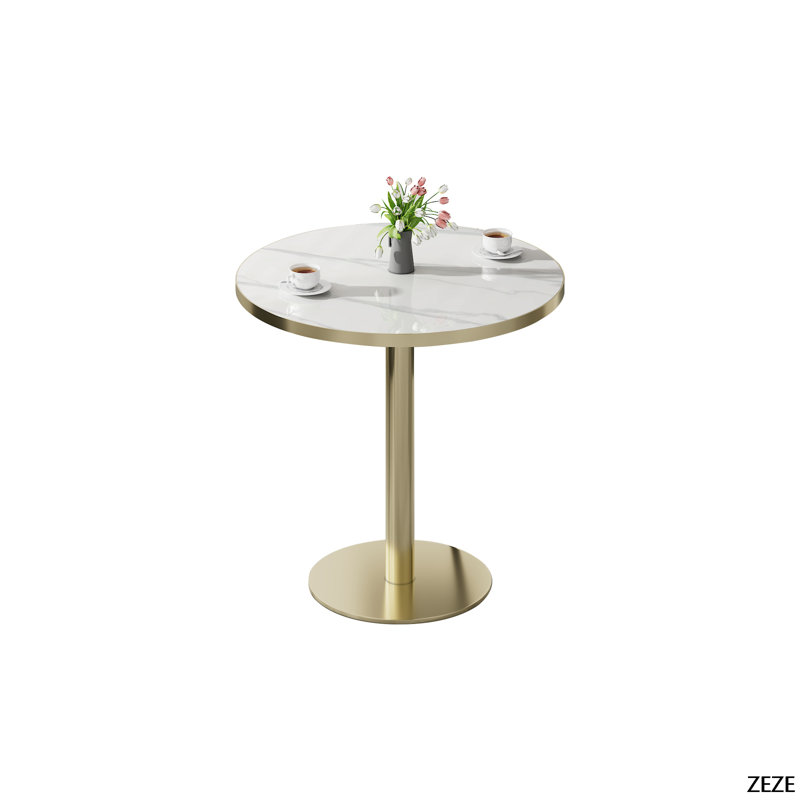 Round Modern Dinning Table 31.5 Inches Bistro Table Table With Top,Easy Assemble,Sturdy Frame Diameter, White