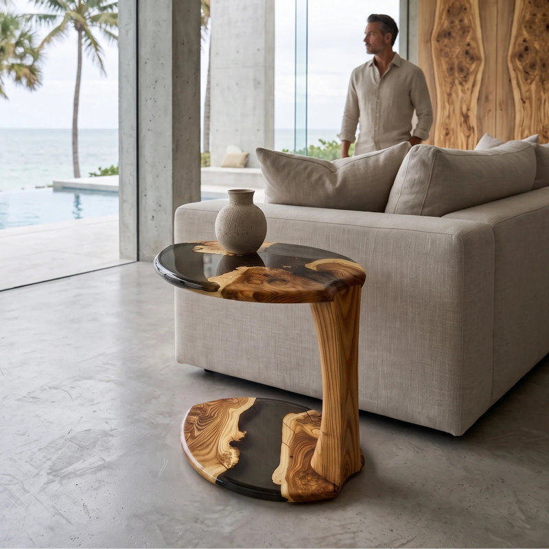 Solid Wood Top Single Coffee Table