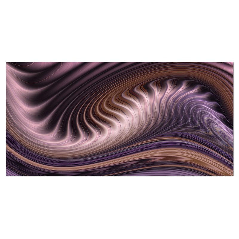 « mauve ondulations », art mural sur toile tendue, H 16 po x l 32 po
