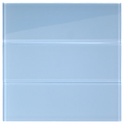 Wind 4" x 12" Glass Mosaic Tile in Sky Blue