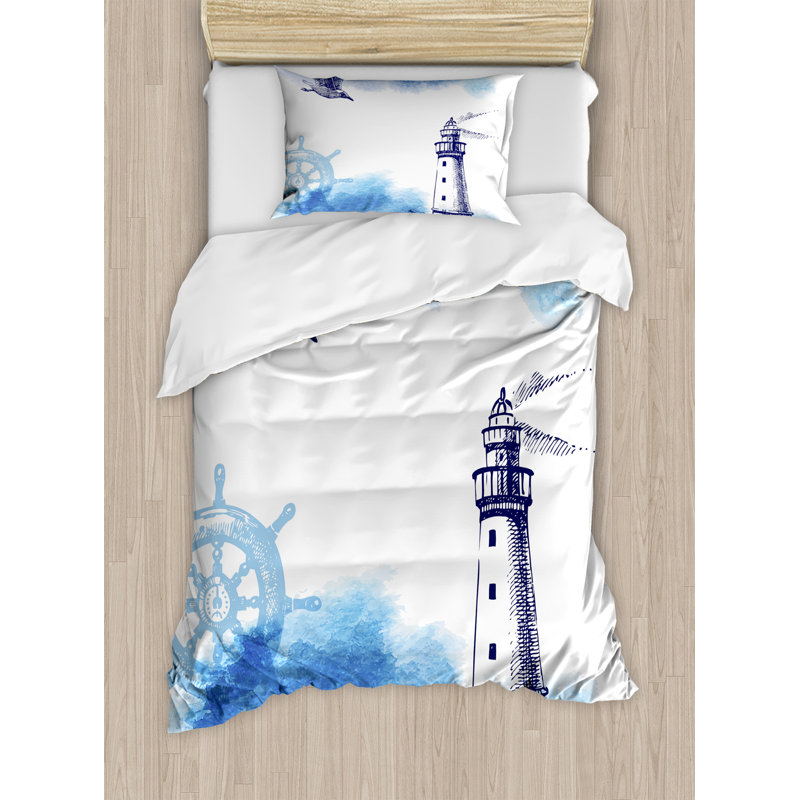 Farmhouse Coastal Polyester Duvet Cover, Twin