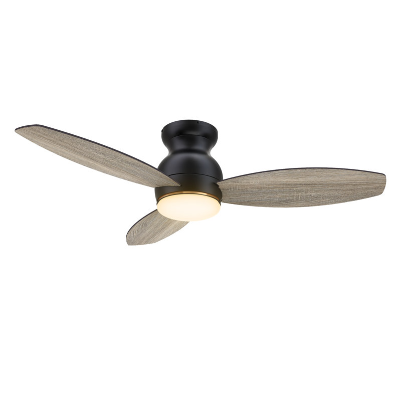  Ventilateur de plafond 48 po avec télécommande, ensemble d'éclairage inclus., Noir / bois