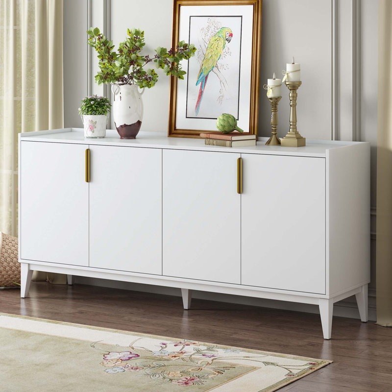Storage Cabinet Sideboard Wooden Cabinet, White