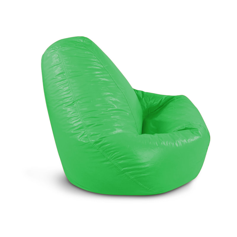 Grand fauteuil à billes et méridienne en similicuir, Similicuir vert