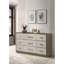 Commode 9 tiroirs chêne gris / amande