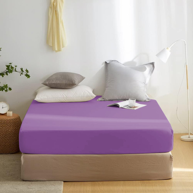Super Soft Microfiber Deep Pocket Fitted Sheet, Purple, Single (3')