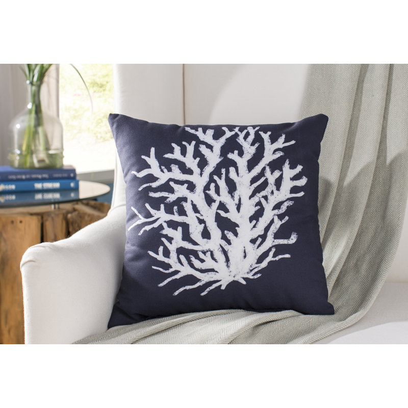 Housse et insert de coussin corail, Bleu marine, H 26 po x l 26 po x p 1 po