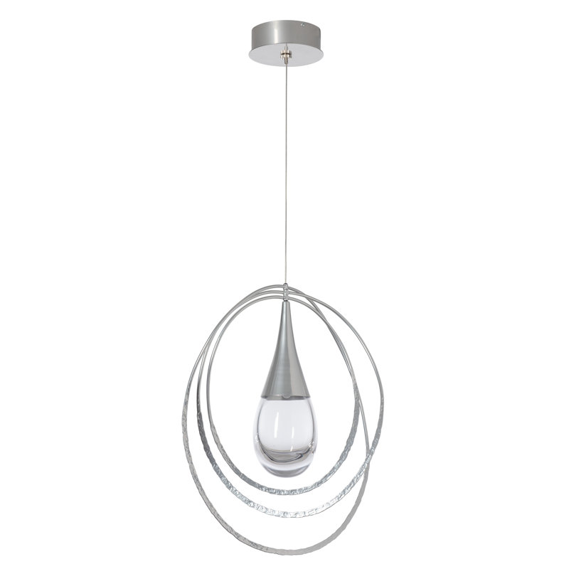 Luminaire suspendu 1 lumière Lyric, Argenté