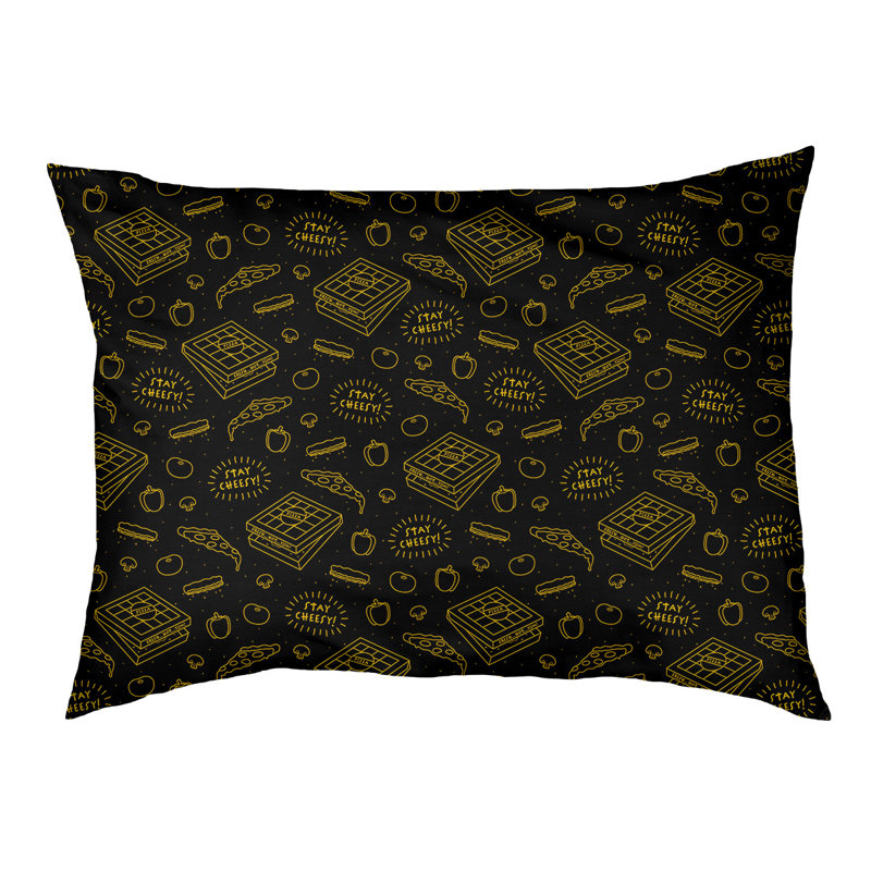 Coussin extérieur pizza Campion, Très grand (l 52 po x P 42 po x H 17 po), Noir / Jaune