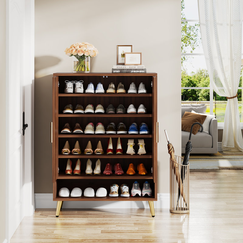 Rangement à chaussures 24 paires, Noyer brun