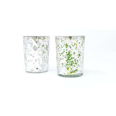 Porte-votive en verre tacheté