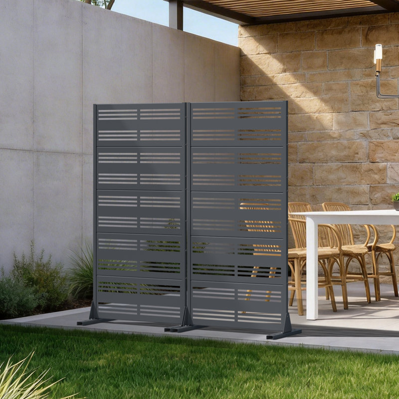 Panneau de clôture en métal pour l'extérieur, 59" H x 30" W x 16" D, Olive Green