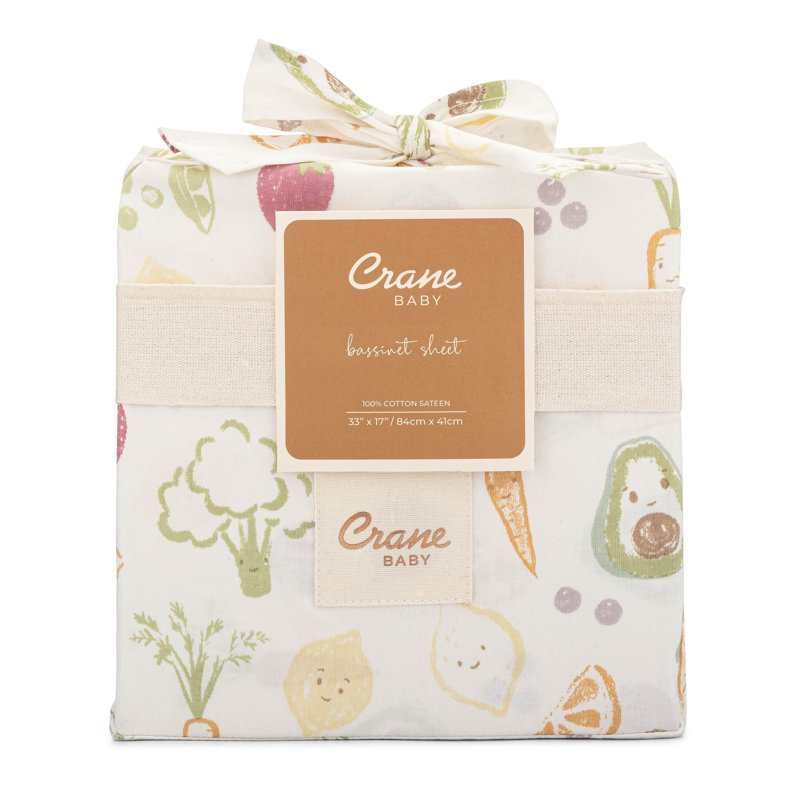 Clementine Fruits & Veggies Cotton Bassinet Sheet