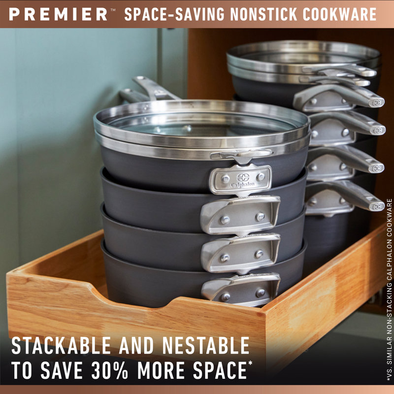 Calphalon 10-Piece Black Aluminum Nonstick Cookware Set