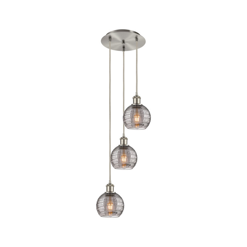Luminaire suspendu 3 lumières Ellington, H 25,13 po x l 12,38 po x P 12,38 po, Nickel satiné brossé