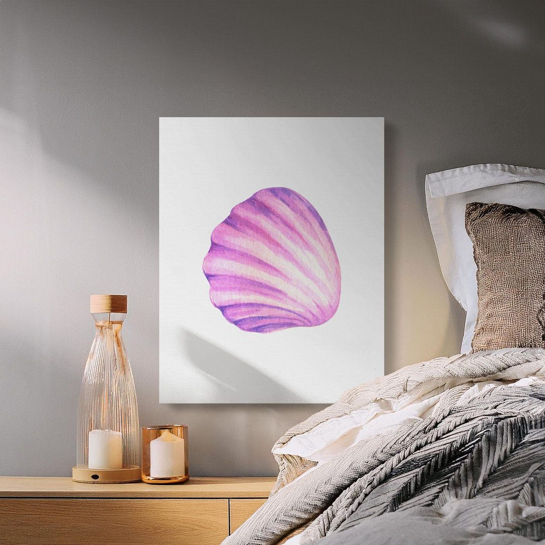 Pink Purple Seashell Beach Wall Art