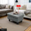 Repose-pieds de rangement moderne en cuir gris foncé avec repose-pieds (l 34 po)