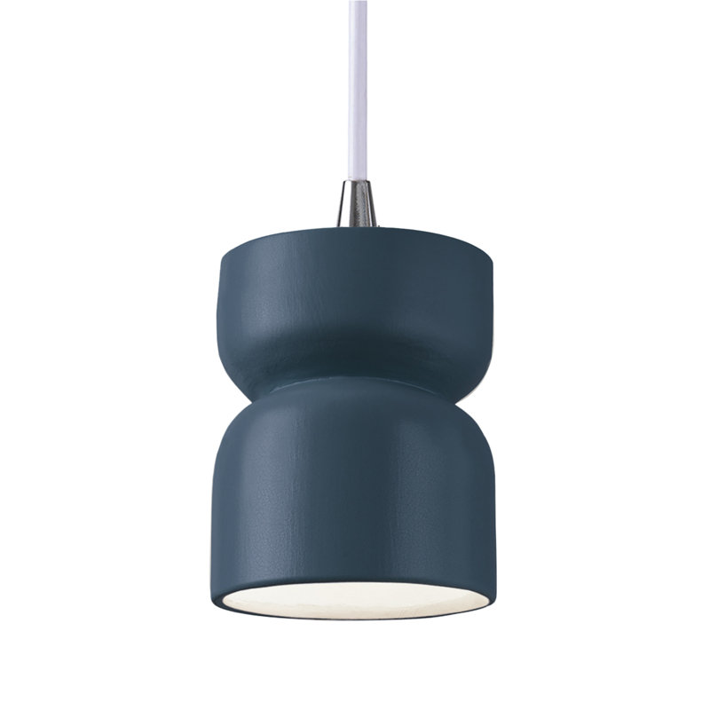 Luminaire suspendu simple Nysta, Blanc mat, Chrome poli