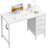 Computer Desk with 4 Drawers, Fabric Drawers Writing Desk-1619740136-1619740142