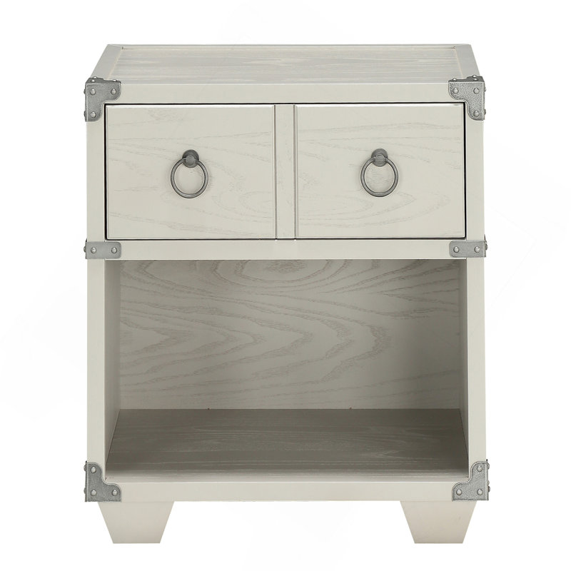 Grey 1-Drawer Nightstand