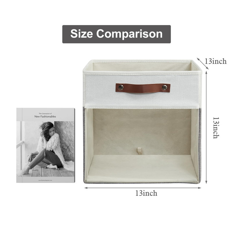 4-Pack Linen Foldable Storage Boxes With Clear Window And Handles