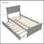 Lit plateforme avec lit gigogne simple, cadre simple, gris