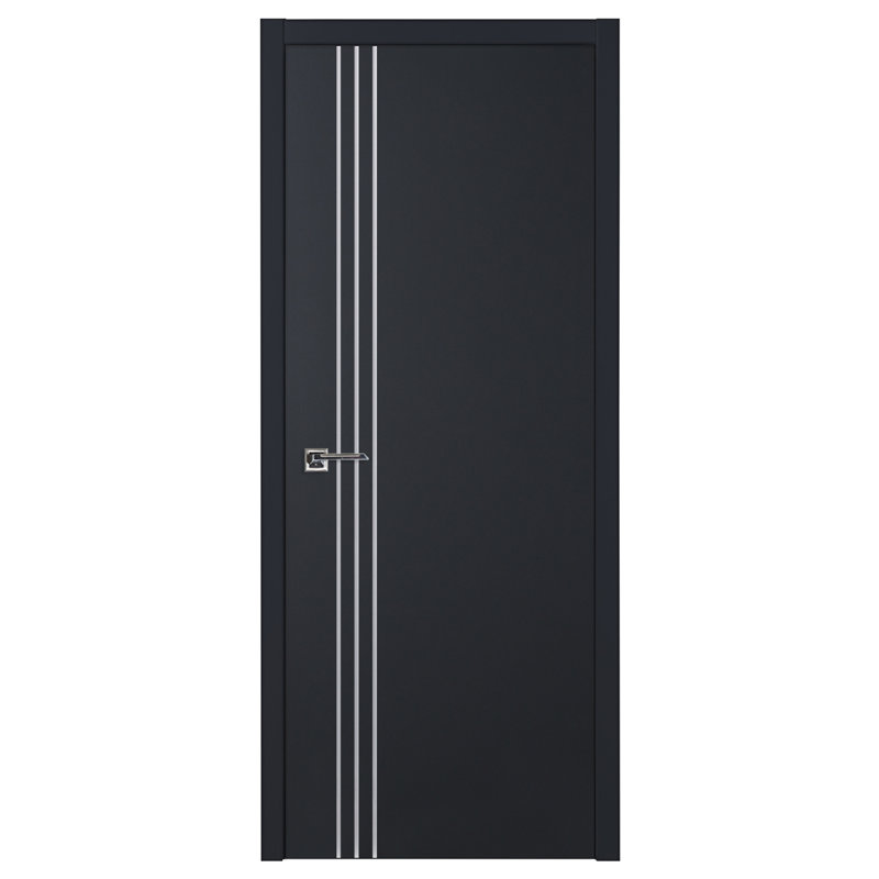 Glam G-Pro 004 Porte intérieure pré-suspendue en stratifié noir doux 36 po x 84 po, 36 po x 84 po, Noir doux, Oui