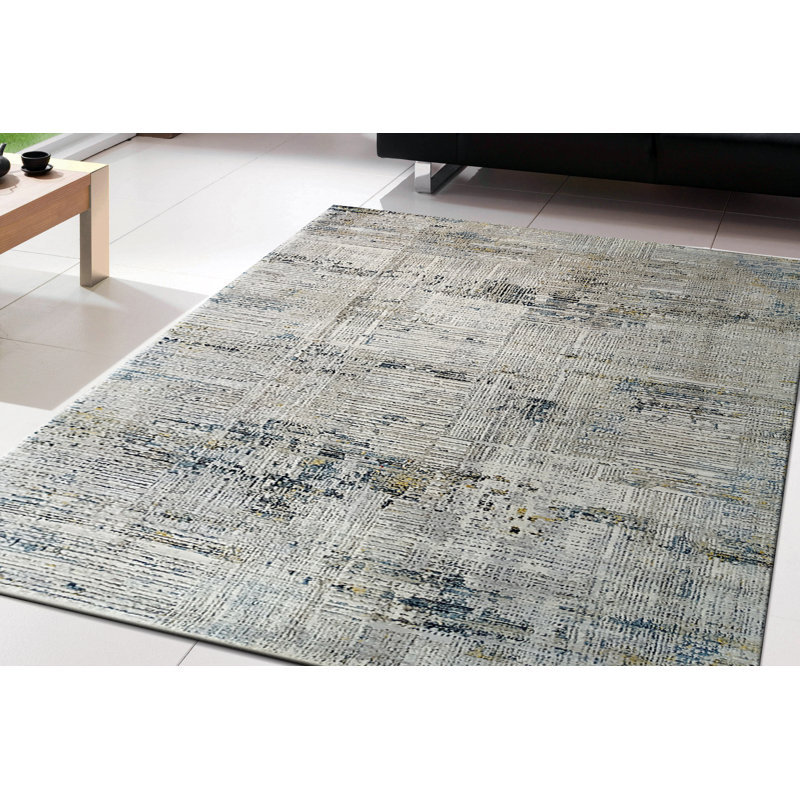 Unique Abstract Indoor Rug, Rectangle 5'3" x 7'7"