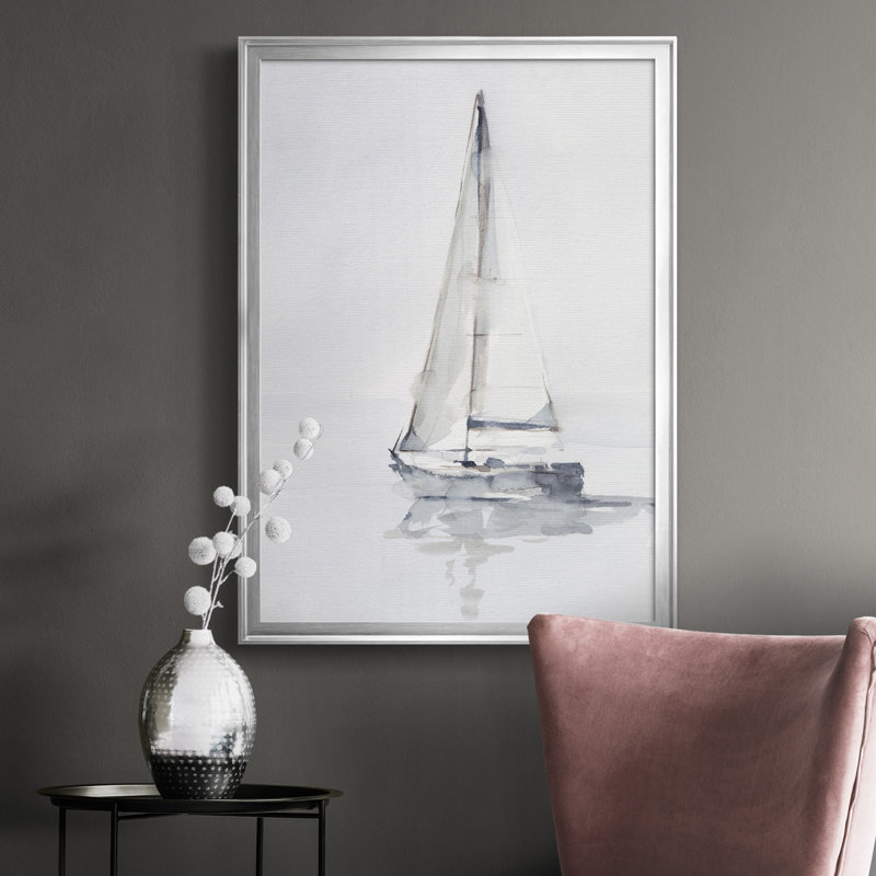 «Misty Harbor I», reproduction d'art sur toile, Cadre argenté, H 24,5 po x l 18,5 po x P 1 po