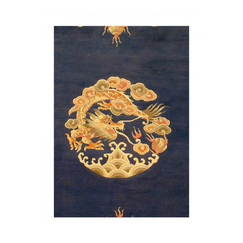 Fine Hand knotted Chinese Dragon design rug 5'1"X 8'
