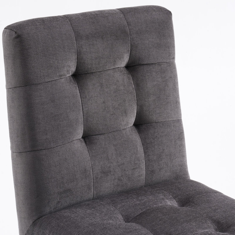 Chaise d'appoint rembourrée en lin Turfed, Gris foncé