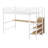 Full Size Metal Loft Bed With Desk And LED Light-1674471789