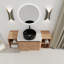 Meuble-lavabo mural 54 po avec lavabo d'art en céramique et 2 tablettes de rangement, 2 portes à fermeture douce, emballage KD, contreplaqué-267257139
