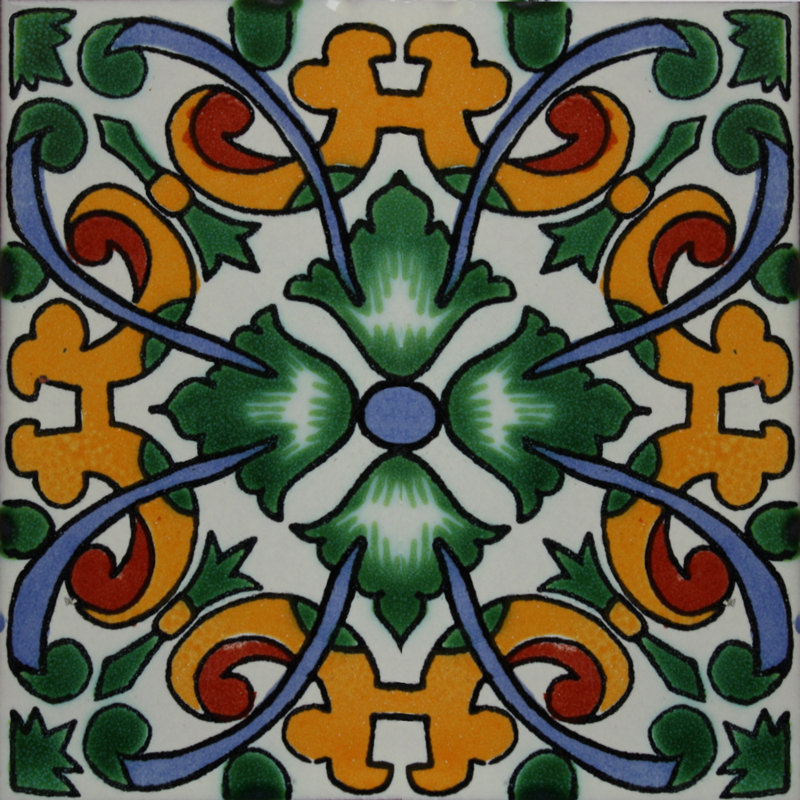4.2" x 4.2" 9pcs TalaMex Becedas Talavera Mexican Tile