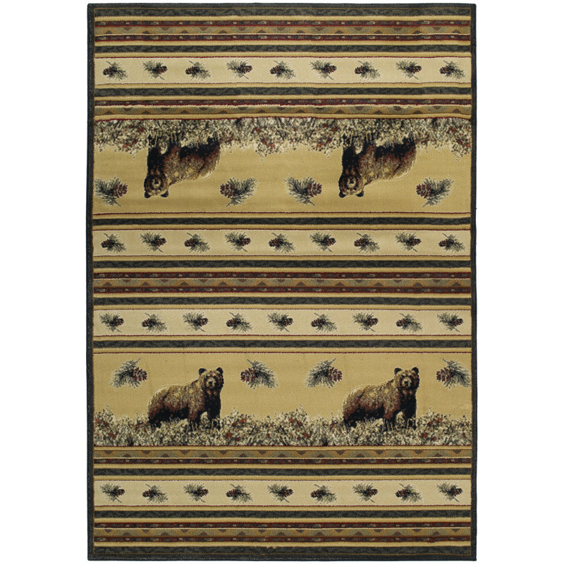 Tapis en bois fantaisie pin creek ours Sundown, 1 pi 10 po x 3 pi