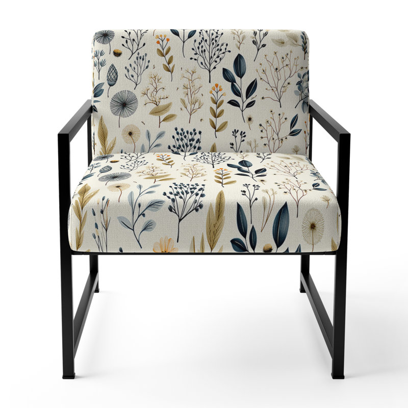 Chaise d'appoint rembourrée Botanical, Noir