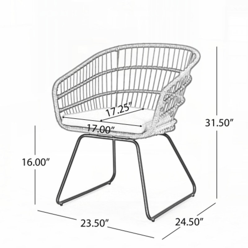 Fauteuil d'extérieur, Gris / Noir
