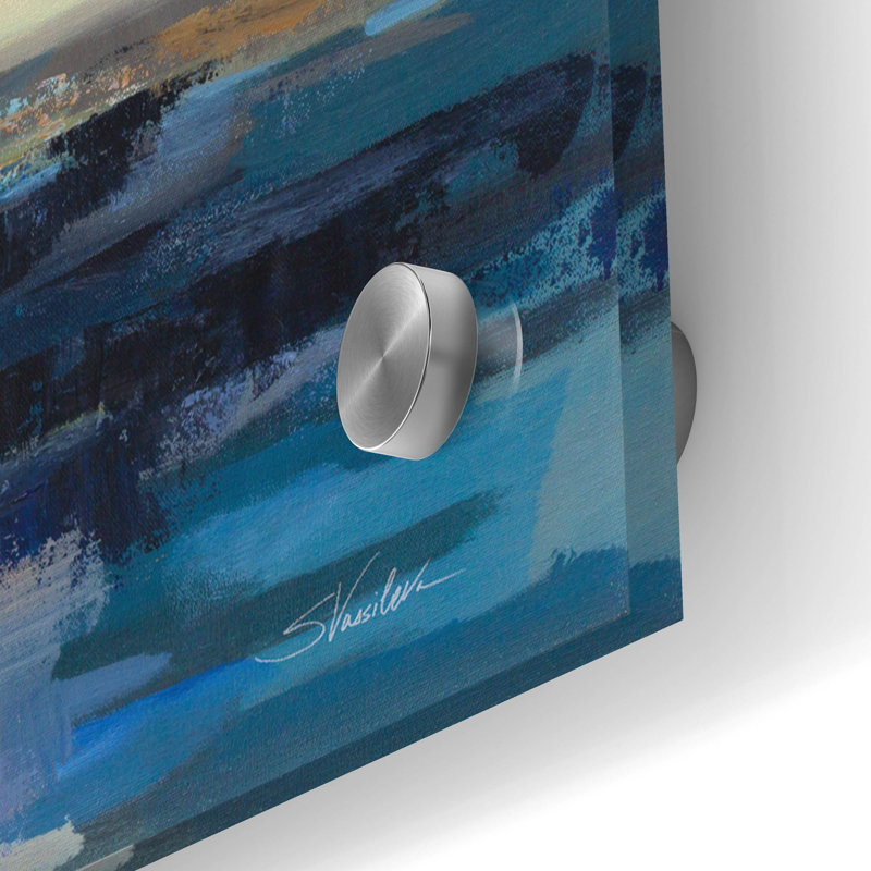 «Seaside Sunset» par Silvia Vassileva, art mural en verre acrylique, H 24 po x l 48 po