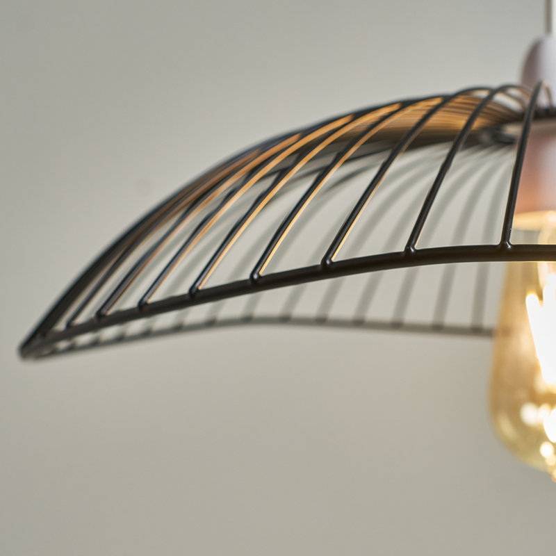 9cm H Metal Novelty Pendant Shade ( Spider ) in Black