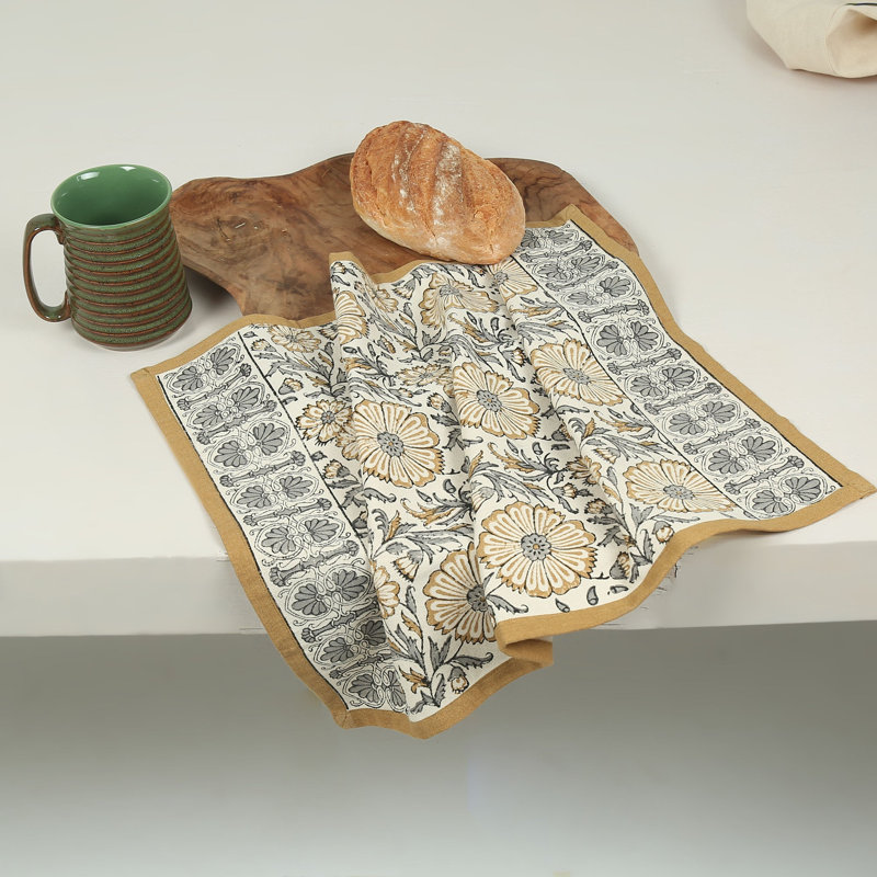 Ensemble de 2 serviettes de cuisine BLOOM, Brun