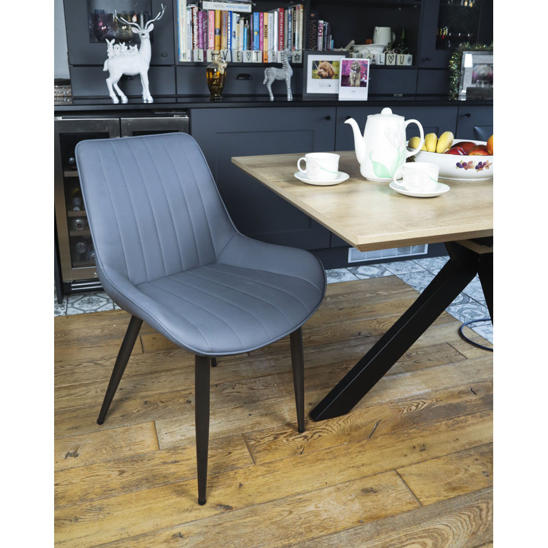 Grey Retro Bucket Style Dining Chair 
