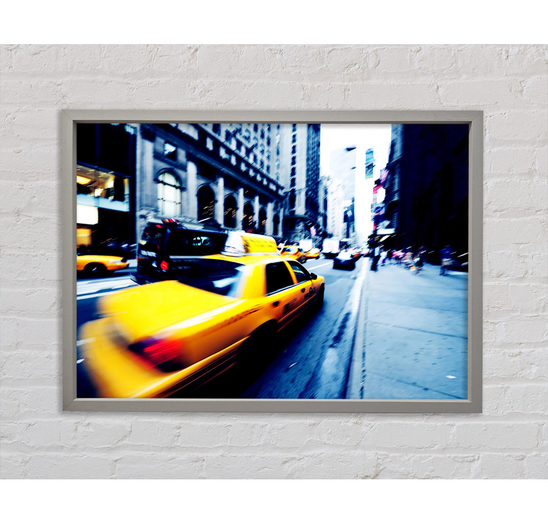 New York City Yellow Cab Blur - Einzelner Bilderrahmen Kunstdrucke auf Leinwand