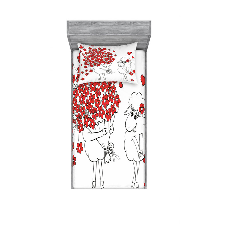 Ensemble de draps Lover Goats, Ensemble de draps pour lit simple TG avec drap-hou